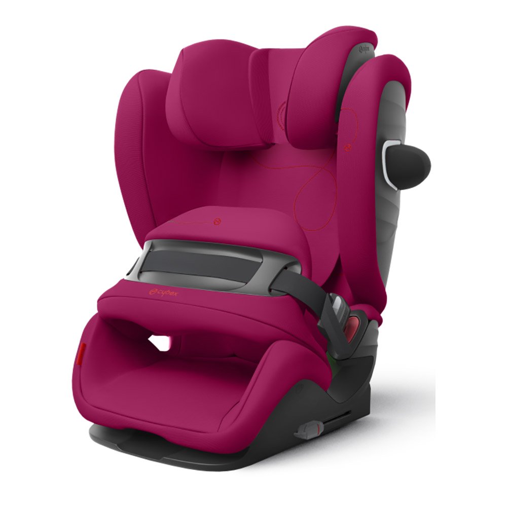 purple car seat and stroller