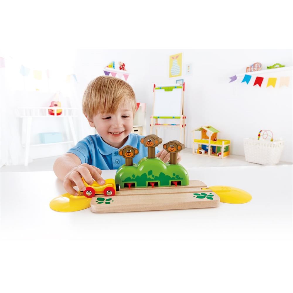 Hape monkey pop up clearance track