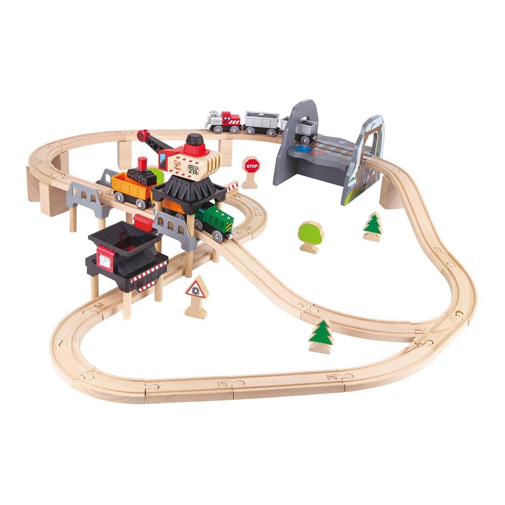 hape mining train set